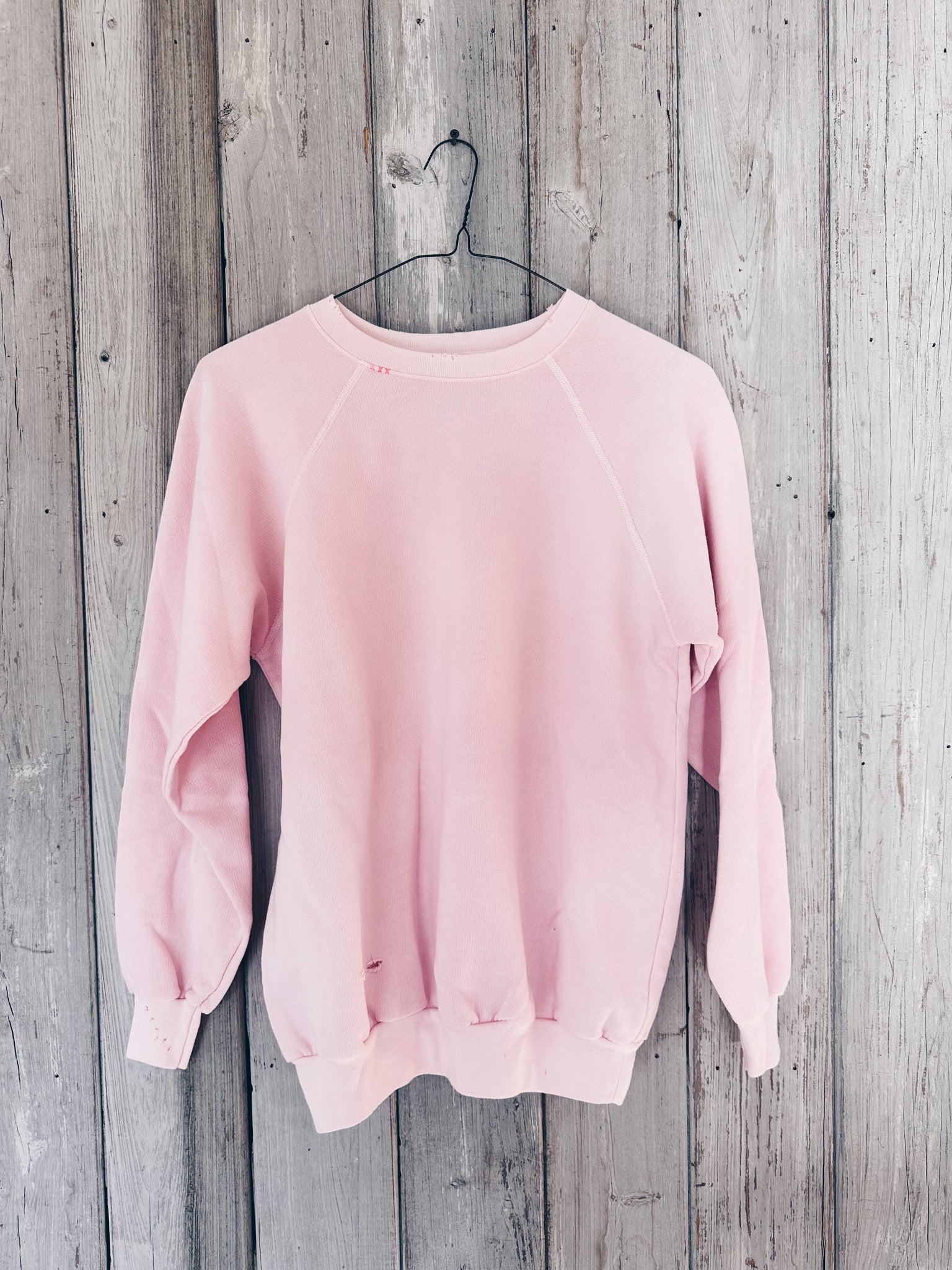 Pink Dyed Cotton Crewneck Sweatshirt
