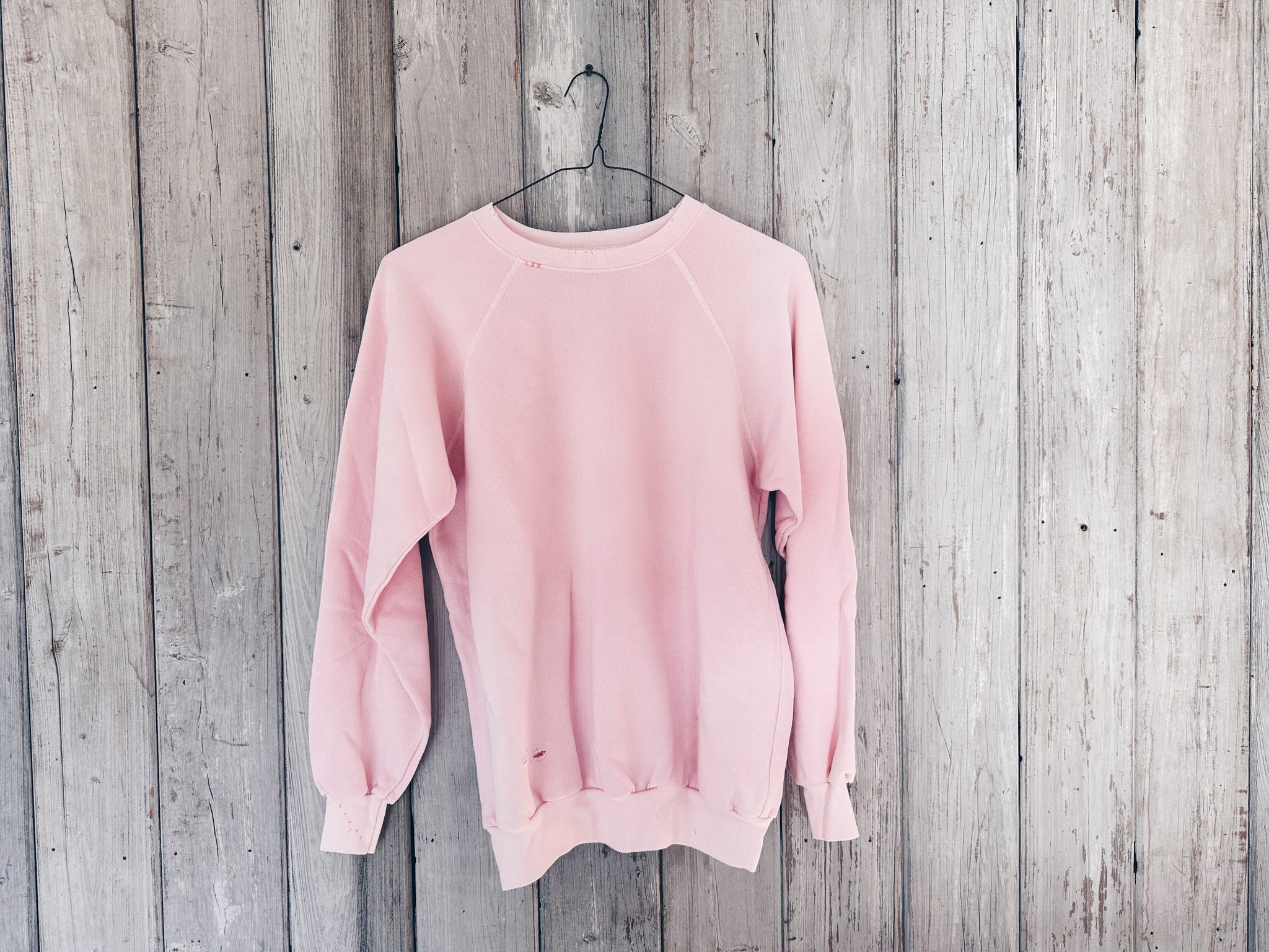 Pink Dyed Cotton Crewneck Sweatshirt