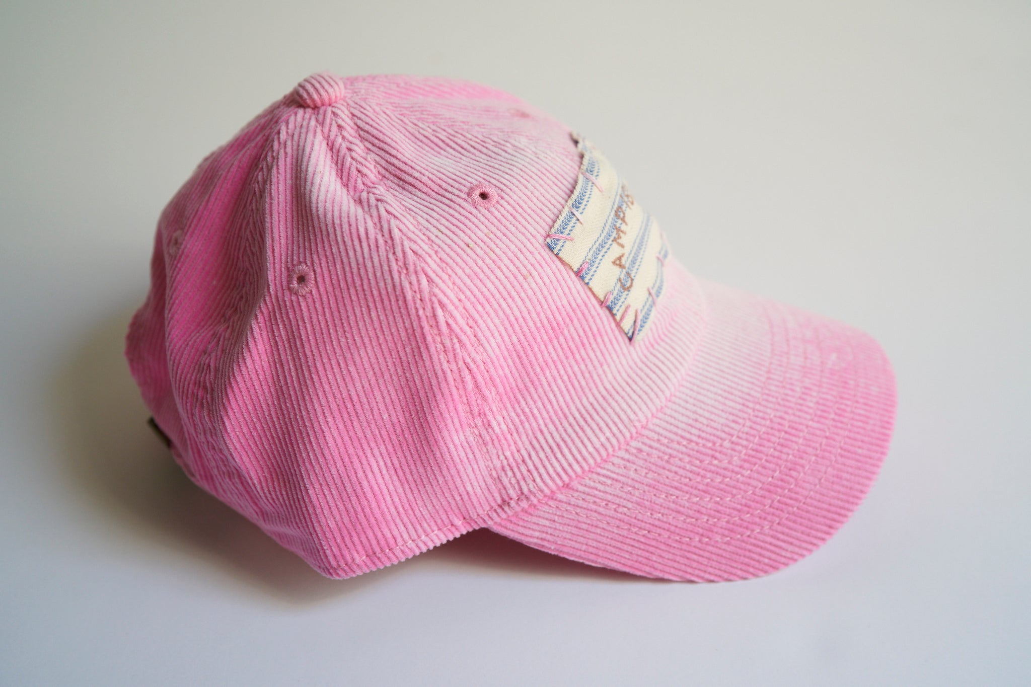 Sun Bleached Pink Corduroy Baseball Cap