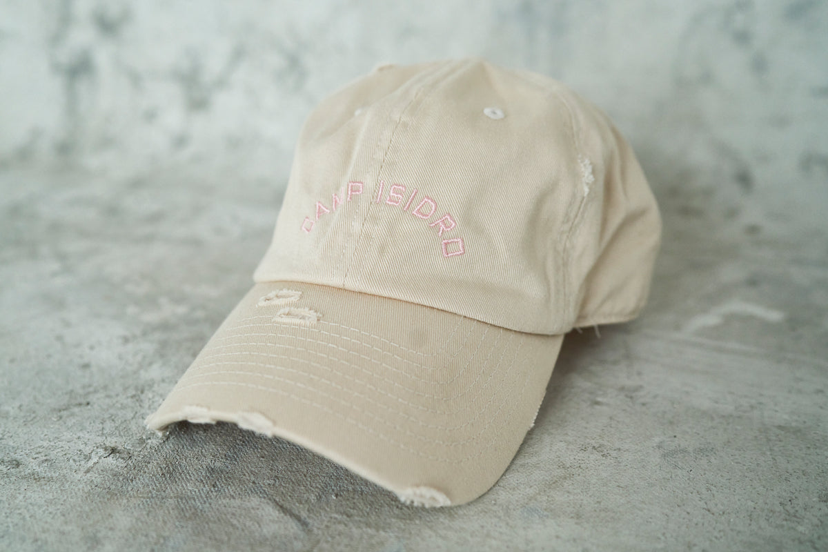 Distressed Khaki Logo Baseball Cap