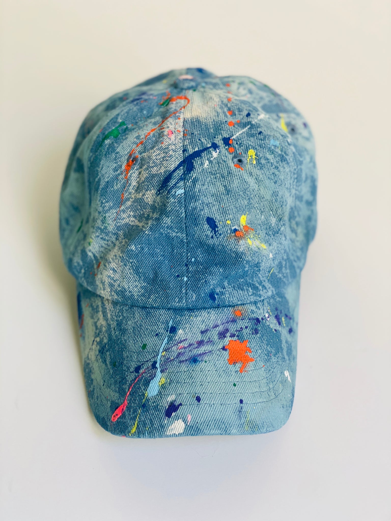 Paint Splatter Indigo Baseball Cap