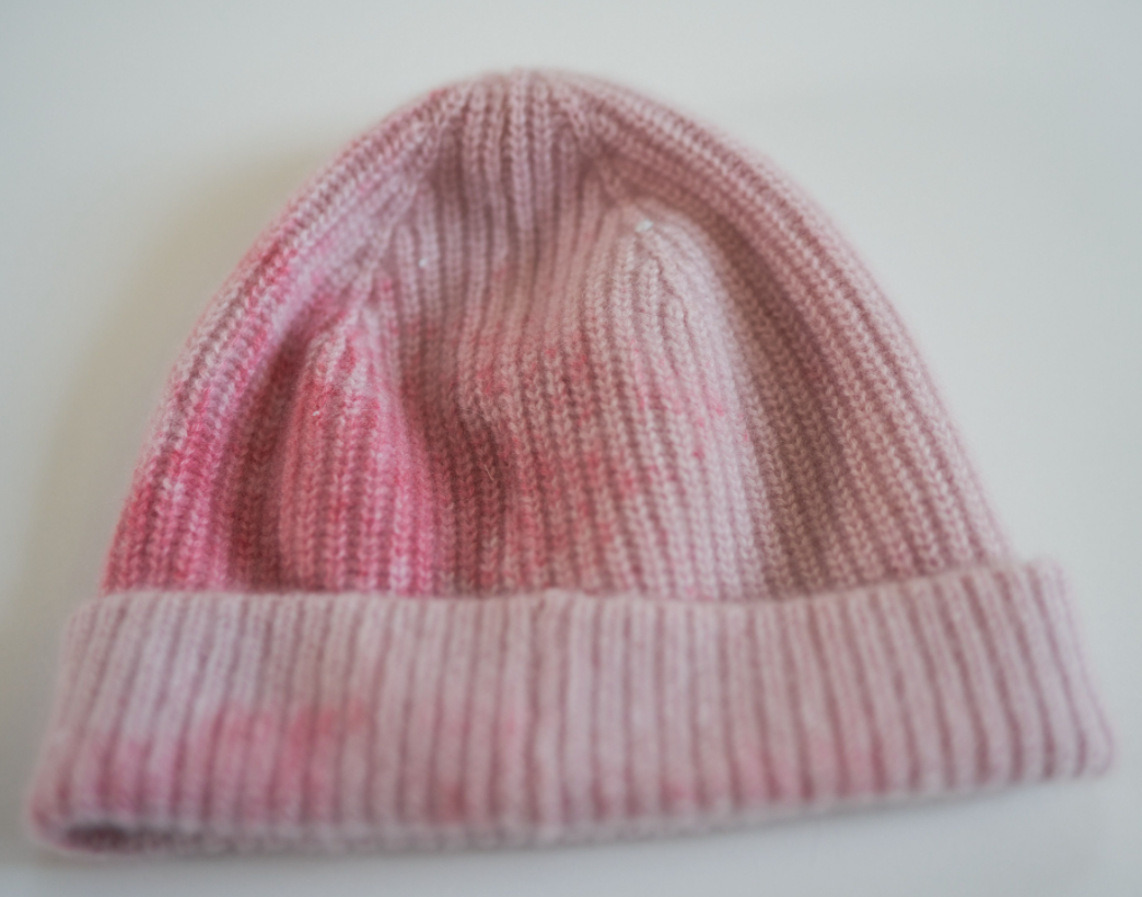 Pink Dyed Cashmere Beanie